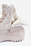 Insulated Boots On Massive Platform Light Beige Lanleh