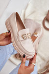 Women's Loafers With Gold Detail Beige Trionna