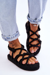 Women's Fashionable Braided Sandals Black Tiffanie
