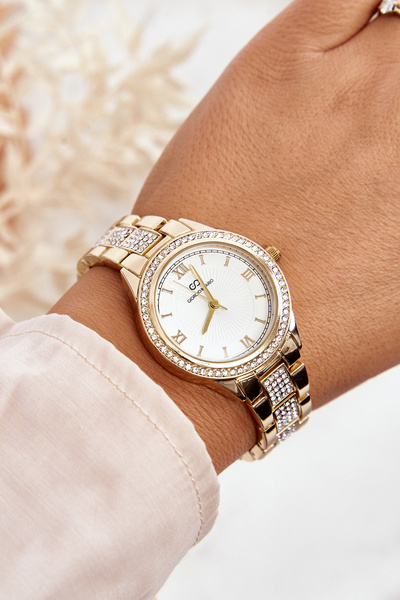 Steel Massive Watch With Zircons Giorgio&Dario Gold