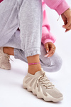 Sneakersy Damskie Wsuwane Beżowe Myles