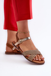 Women's Flat Sandals S.Barski MY923 Brown