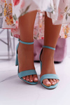 Women's Stiletto Sandals Suede Mint Anastasie