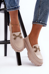 Women's Loafers with Light Beige Ornament Gargi