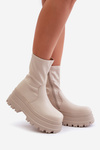Boots On Massive Platform Light Beige Florinara
