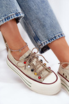Women's Platform Sneakers Beige GOE RR2N4105