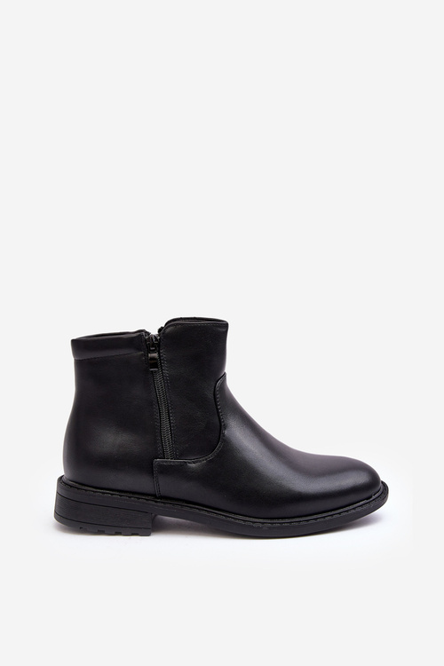 Men's Low Boots with Zipper Black Brosta