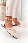 Pointed Toe Braided Ballerinas Lu Boo Beige
