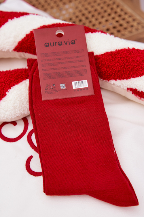 Men's Christmas Socks With Santa Claus Merry Christmas Red