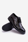 Półbuty Męskie Eleganckie Lakier Czarne Gustavo 9Y259-10