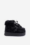 Snow Boots Kids Insulated with Fur Black Adelane