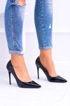 Lacquered Lu Boo Pointed Stilettos Black