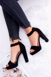 Women's Stiletto Heeled Sandals Suede Black ShakeUp