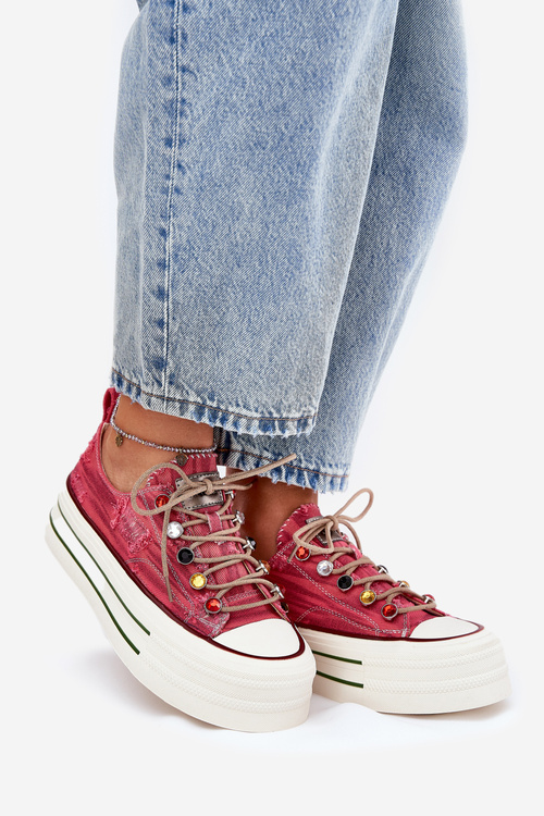 Women's Platform Sneakers Red GOE RR2N4104