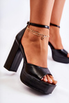 Fashionable Sandals On High Heels Black Besso