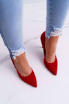 Laura Messi Women's Stilettos 1727 Suede Leather Red Valentine