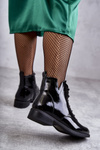 Classic Women's Laquered Boots Black Bello
