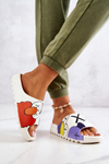 Printed Rubber Slippers White Monsters