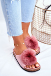 Women's Flip-flops with Pompom Pink Galaxo