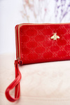 Women's Large Wallet With Ornament Red Fabio