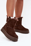 Women's Snow Boots On Platform With Fur Chocolate Evelira