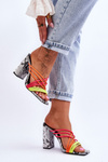 High Heel Slippers With Snake Straps Neon Beckie