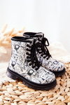 Children's Boots Warm With Zipper Black and White Tiptop