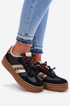 Womens Platform Sneakers With Double Lacing Panther Black Niteria