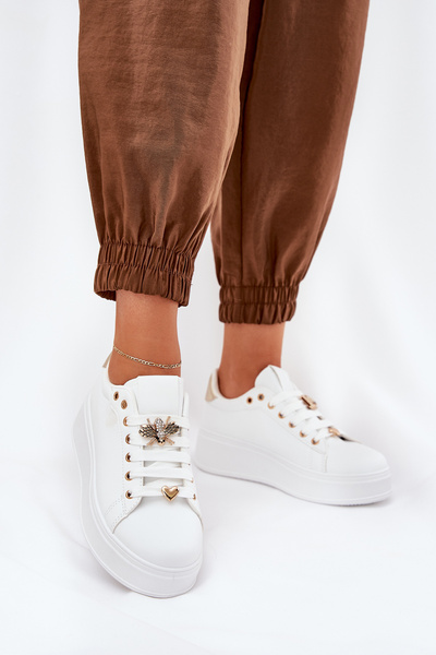 Women's Platform Sneakers With Clips White Ilanina
