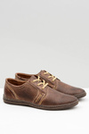 Men's Leather Lace-up Brown Openwork Markos Half Boots