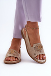 Women's Sandals With Decoration S.Barski KV-2775-49 Rose Gold