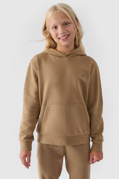 Girls Non-Zip Hoodie Plain Beige 4F 4FJWMM00TSWSF1316-83S