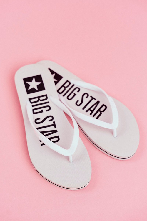 Women's Slides Flip flops Big Star White FF274A320