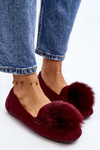 Women's Burgundy Moccasins with Fur Novas