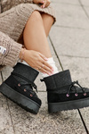 Snow Boots With Lacing On Platform Black Mavora