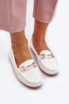 Women's Classic Eco Leather Moccasins White Demese