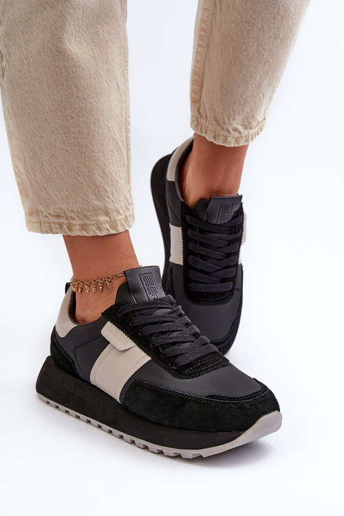 Sneakersy Damskie Platforma Czarne Memory Foam System Big Star NN274502 