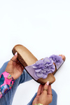 Women's Purple Flower Slides Lulania