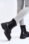 Women's Warm Boots With Front Decoration Black Tilda