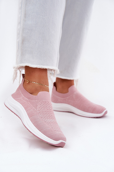 Buty Sportowe Damskie Materiałowe Wsuwane Różowe Astusa