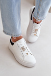 Low Sneakers Made Of Eco Leather With Charms Black-White Cillione