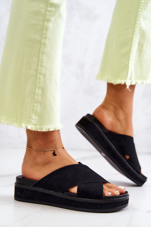 Leather Women's Slippers Big Star JJ274721 Black