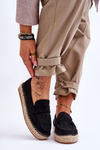Espadryle Damskie Zamsz Czarne Keyla