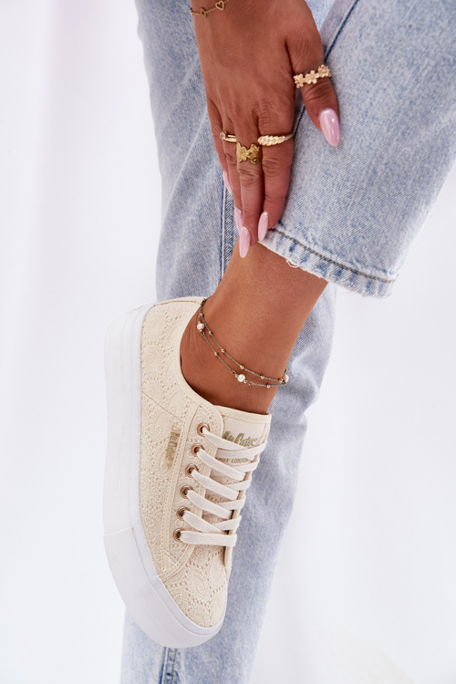 Ladies Sneakers With Lace Lee Cooper LCW-25-31-3440L Beige