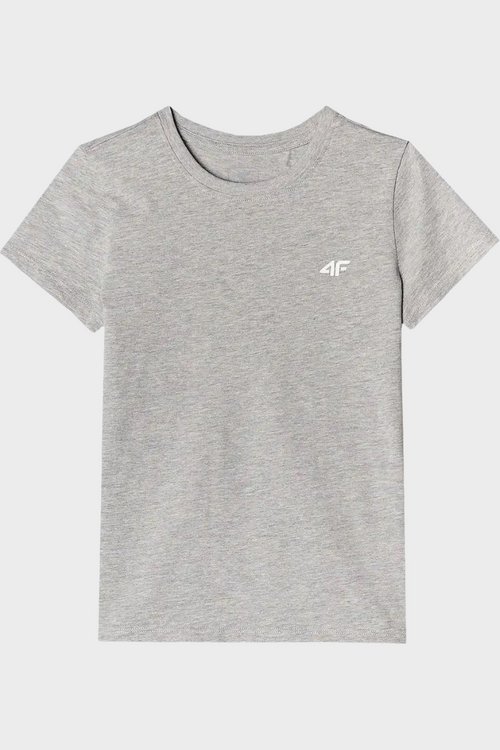Girls Smooth Cotton T-shirt Gray 4F 4FJWMM00TTSHF1658-27M