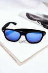 Sunglasses Black Mat Unisex Blue Mirror
