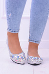 Lu Boo Silver Eraser Ballerinas Stones Even