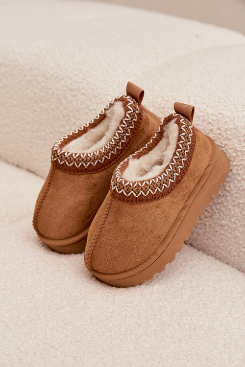 Children's Snow Boots With Embroidery Camel Prina