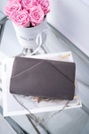 Women's Suede Handbag Grey Clutch Bag