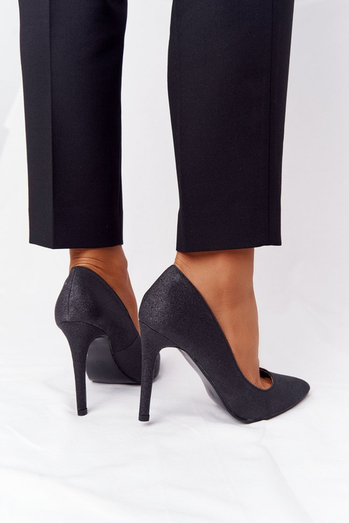 Elegant Glitter High Heels Lu Boo Black